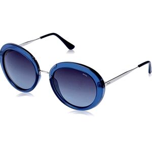 NWT  Round Blue frame Ultra Polarized Sunglasses Silver gudget gradient lenses